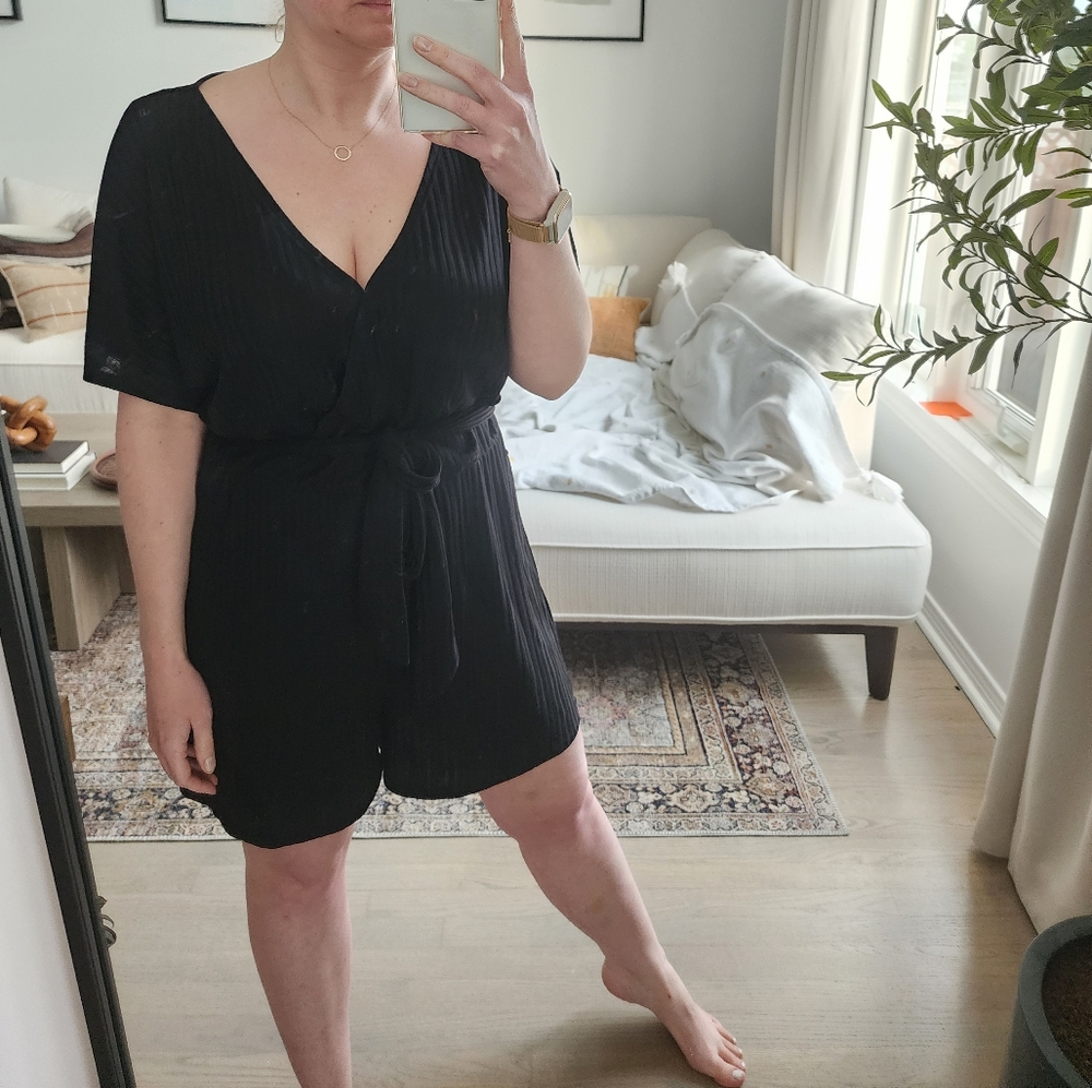 H&M Black Short Sleeve Romper